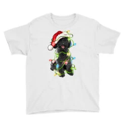 Christmas Black Poodles Dog Youth Tee -Noel Outfits Store pd.2526309886.37.25086013.s3.1 front white ffffff none x13.5y0 102 800x800 1
