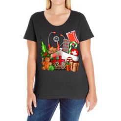 Nurse And Christmas Ladies Curvy T-Shirt