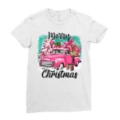 Pink Merry Christmas Truck Ladies Fitted T-Shirt 9 Pink Merry Christmas Truck Ladies Fitted T-Shirt -Noel Outfits Store pd.2526354393.36.25087100.s3.1 front white ffffff none x0y0 154 800x800 1