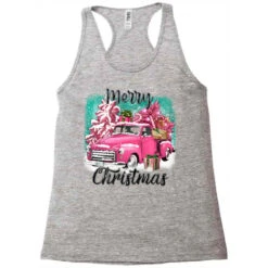 Pink Merry Christmas Truck Racerback Tank -Noel Outfits Store pd.2526354403.45.25087100.s3.1 front grey ffffff none x0y0 144 800x800 1