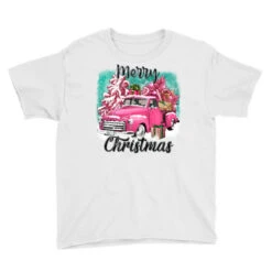 Pink Merry Christmas Truck Youth Tee -Noel Outfits Store pd.2526354413.37.25087100.s3.1 front white ffffff none x0y0 129 800x800 1