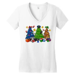 Police Christmas Trees Women's V-Neck T-Shirt -Noel Outfits Store pd.2526354919.72.25087092.s3.1 front white ffffff none x0y0 138 800x800 1
