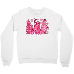 Pink Christmas Tree Cakes Crewneck Sweatshirt -Noel Outfits Store pd.2526358367.32.25087079.s3.1 front white ffffff none x0y0 124 800x800 1