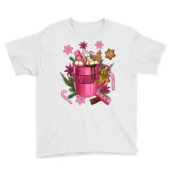 Pink Christmas Hot Chocolate Coffee Cup Youth Tee 9 Pink Christmas Hot Chocolate Coffee Cup Youth Tee -Noel Outfits Store pd.2526358898.37.25087077.s3.1 front white ffffff none x0y0 129 800x800 1