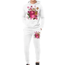Pink Christmas Hot Chocolate Coffee Cup Hoodie & Jogger Set