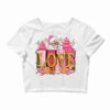 Pink Christmas Love Crop Top