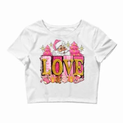 Pink Christmas Love Crop Top