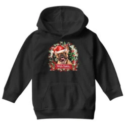 Merry Christmas Dog Youth Hoodie -Noel Outfits Store pd.2526365058.53.25087377.s3.1 front black ffffff none x6.5y0 100 800x800 1