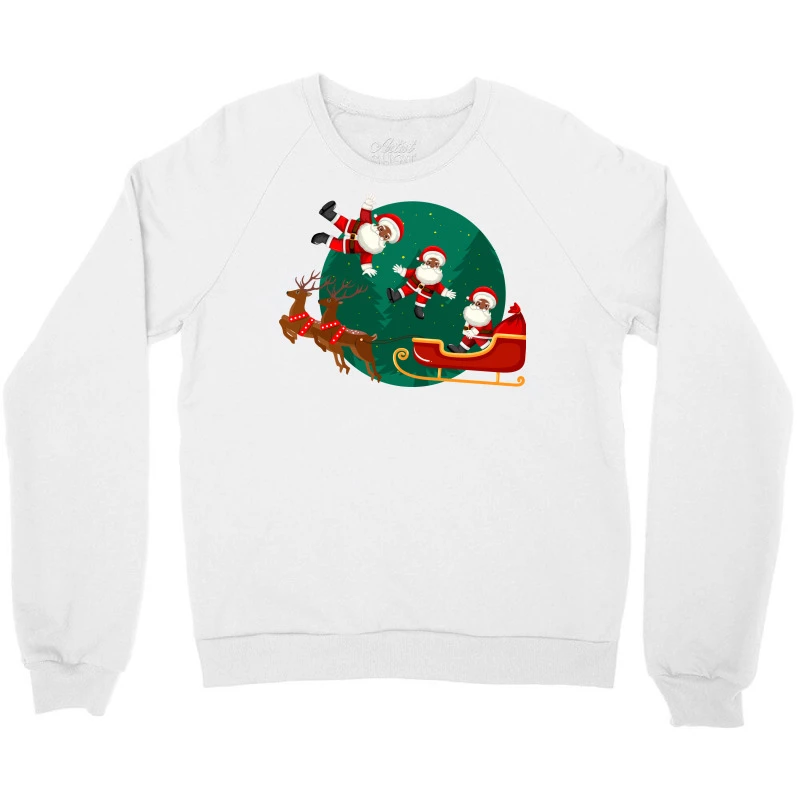 Black Man Santa Claus Christmas Crewneck Sweatshirt 5 Black Man Santa Claus Christmas Crewneck Sweatshirt - Image 3