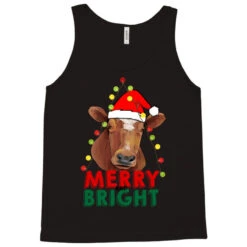 Merry And Bright Cow With Christmas Lights Tank Top -Noel Outfits Store pd.2526365406.30.25087702.s3.1 front black ffffff none x21y0 138 800x800 1