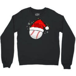Christmas Baseball Seasons Greetings Crewneck Sweatshirt -Noel Outfits Store pd.2526392243.32.25088582.s3.1 front black ffffff none x0y0 124 800x800 1