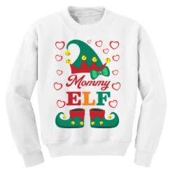 Elf Mommy Elf Christmas Youth Sweatshirt -Noel Outfits Store pd.2526392774.52.25089237.s3.1 front white ffffff none x7.5y0 154 800x800 1