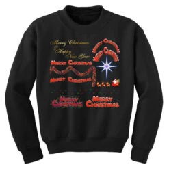 Merry Christmas Festive Season Youth Sweatshirt -Noel Outfits Store pd.2526392900.52.25089238.s3.1 front black ffffff none x0y0 169 800x800 1