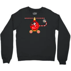 Santa Christmas Holiday Helicopter Crewneck Sweatshirt -Noel Outfits Store pd.2526393249.32.25089240.s3.1 front black ffffff none x0y0 124 800x800 1