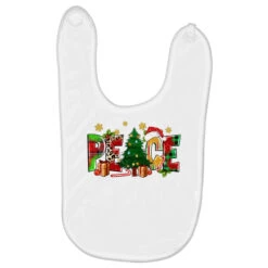 Peace Christmas Baby Bibs