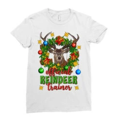 Official Reindeer Trainer Christmas Ladies Fitted T-Shirt -Noel Outfits Store pd.2526429528.36.25087047.s3.1 front white ffffff none x4.5y0 145 800x800 1