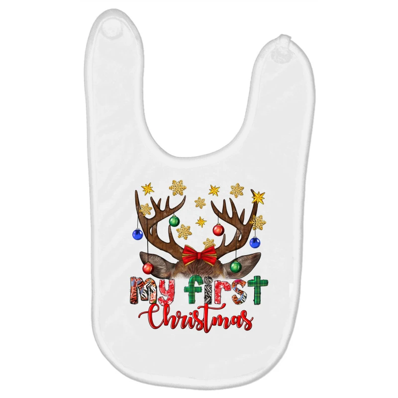 My First Christmas With Reindeer Baby Bibs 3 My First Christmas With Reindeer Baby Bibs