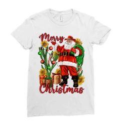 Merry Christmas With Santa Ladies Fitted T-Shirt 9 Merry Christmas With Santa Ladies Fitted T-Shirt -Noel Outfits Store pd.2526443873.36.25087010.s3.1 front white ffffff none x1.5y0 151 800x800 1
