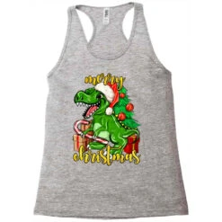 Merry Christmas T-Rex Racerback Tank -Noel Outfits Store pd.2526444784.45.25087000.s3.1 front grey ffffff none x9.5y0 125 800x800 1