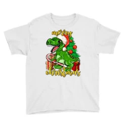 Merry Christmas T-Rex Youth Tee -Noel Outfits Store pd.2526444794.37.25087000.s3.1 front white ffffff none x7.5y0 114 800x800 1