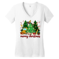 Merry Christmas School Bus Christmas Trees Women's V-Neck T-Shirt 9 Merry Christmas School Bus Christmas Trees Women's V-Neck T-Shirt -Noel Outfits Store pd.2526445299.72.25086998.s3.1 front white ffffff none x0y0 138 800x800 1