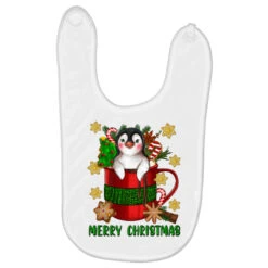 Merry Christmas Hot Chocolate Coffee Cup With Cute Baby Bibs