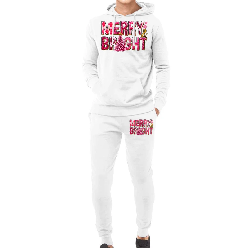 Merry And Bright Pink Christmas Hoodie & Jogger Set 3 Merry And Bright Pink Christmas Hoodie & Jogger Set