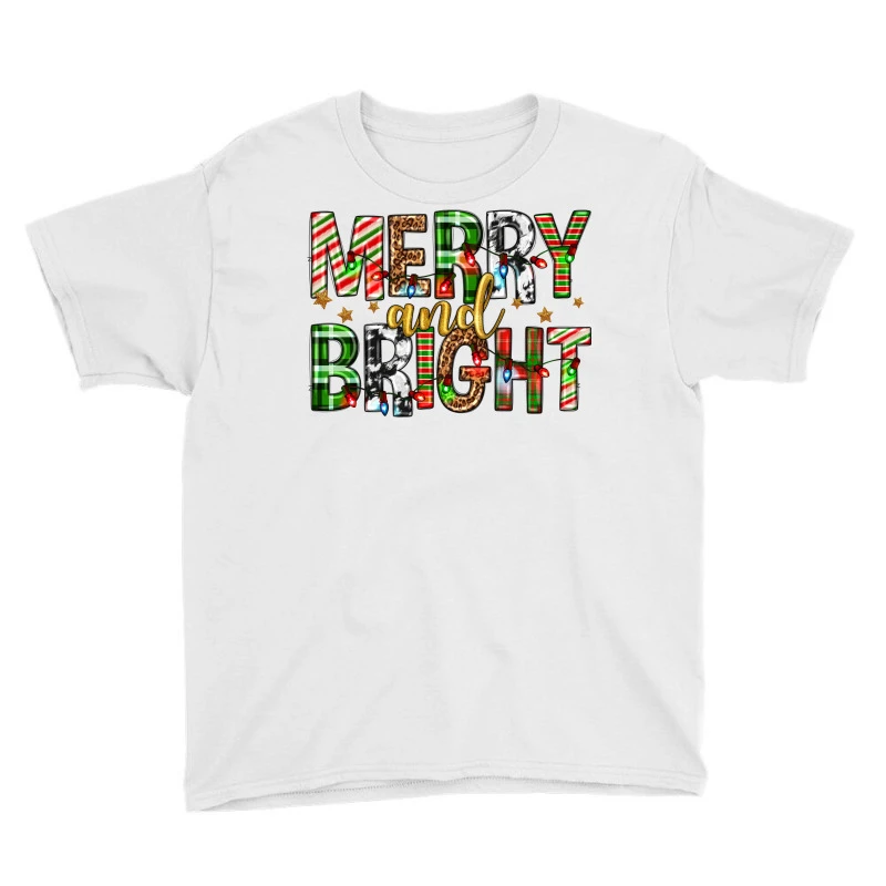 Merry And Bright Christmas Youth Tee 5 Merry And Bright Christmas Youth Tee - Image 3