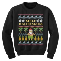 Mele Kalikimaka Christmas Youth Sweatshirt -Noel Outfits Store pd.2526465260.52.25090869.s3.1 front black ffffff none x2y0 165 800x800 1