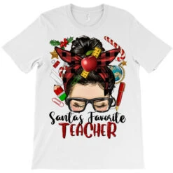 Messy Bun Christmas Teacher T-Shirt -Noel Outfits Store pd.2526572729.24.25093566.s3.1 front white ffffff none x0y0 180 800x800 1