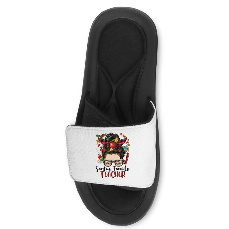 Messy Bun Christmas Teacher Slide Sandal 4 Messy Bun Christmas Teacher Slide Sandal - Image 2