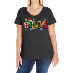 Christmas Believe Ladies Curvy T-Shirt