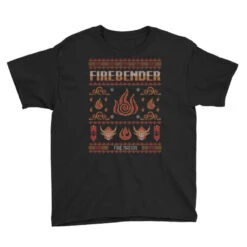 Avatar Firebending Iroh Christmas Youth Tee -Noel Outfits Store pd.2526606129.37.25067853.s3.1 front black ffffff none x5.5y0 118 800x800 1