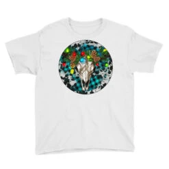 Bull Skull Christmas Youth Tee -Noel Outfits Store pd.2526673274.37.25095075.s3.1 front white ffffff none x0y0 129 800x800 1