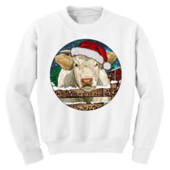 Charolais Cow Christmas Youth Sweatshirt -Noel Outfits Store pd.2526673411.52.25095076.s3.1 front white ffffff none x0y0 169 800x800 1