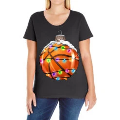 Christmas Basketball Ladies Curvy T-Shirt