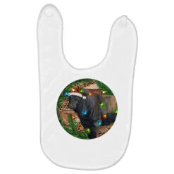 Black Angus Bull With Christmas Lights Baby Bibs