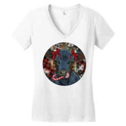 Black Angus Calf Christmas Women's V-Neck T-Shirt -Noel Outfits Store pd.2526676611.72.25095103.s3.1 front white ffffff none x0y0 138 800x800 1
