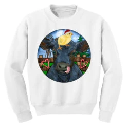 Black Angus Cattle With Santa Chick Christmas Youth Sweatshirt -Noel Outfits Store pd.2526677017.52.25095104.s3.1 front white ffffff none x0y0 169 800x800 1