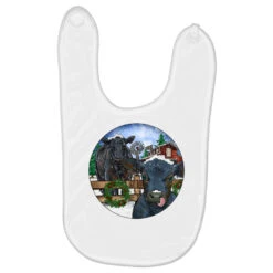 Black Angus Cattle And Calf Christmas Baby Bibs