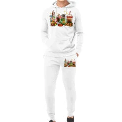 Christmas Coffee Cups With Pug Hoodie & Jogger Set