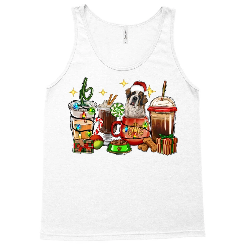 Christmas Coffee Cups With Saint Bernard Tank Top 5 Christmas Coffee Cups With Saint Bernard Tank Top - Image 3