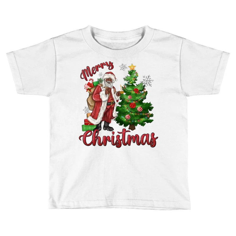 Merry Christmas Black Santa Toddler T-shirt 3 Merry Christmas Black Santa Toddler T-shirt
