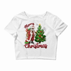 Merry Christmas Black Santa Crop Top