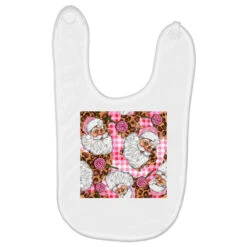 Pink Christmas Santa Claus Seamless Digital Paper Baby Bibs