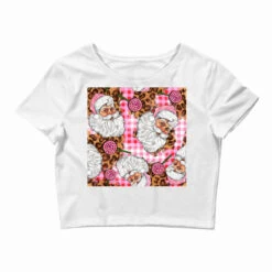 Pink Christmas Santa Claus Seamless Digital Paper Crop Top