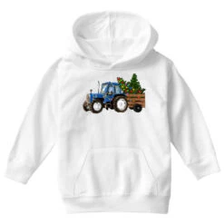 Blue Christmas Tractor Youth Hoodie -Noel Outfits Store pd.2526693379.53.25095188.s3.1 front white ffffff none x0y0 113 800x800 1