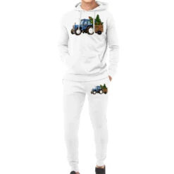 Blue Christmas Tractor Hoodie & Jogger Set
