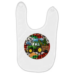 Christmas Farm Tractor Baby Bibs