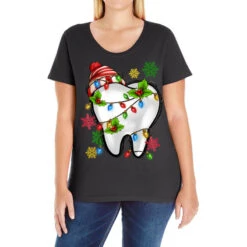 Christmas Teeth Dentist Ladies Curvy T-Shirt